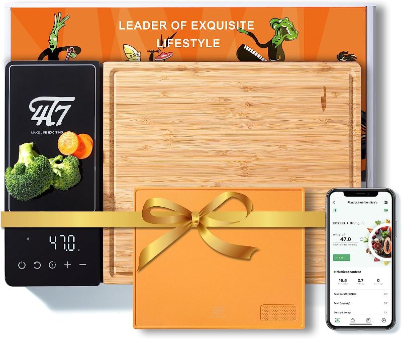 Photo 1 of 4T7 Smart Meal Prep System, Smart Cutting Board Set, Bamboo and Wheat Straw Chopping Boards, Weigh, Timer, App Calorie Counter, Juice Grooves, Health Management, Best Gift, The Smart Food Prep Station