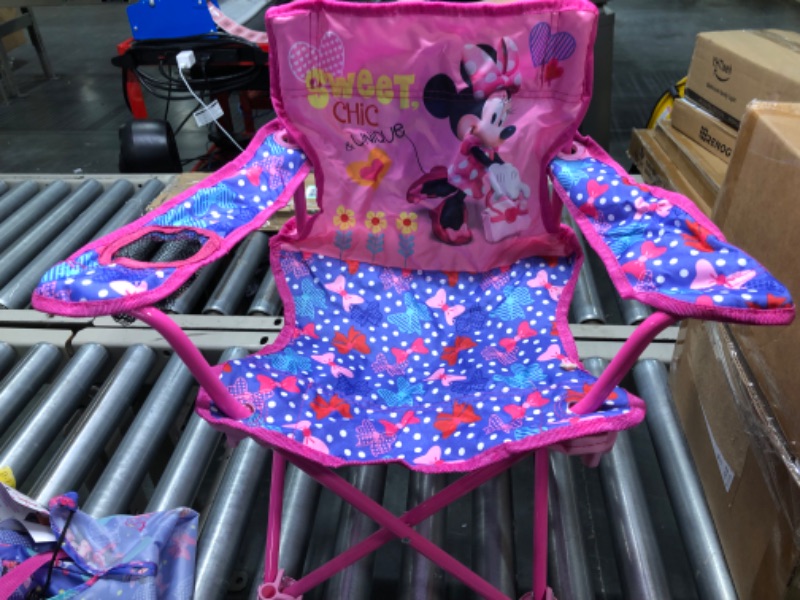 Photo 3 of Jakks Pacific Minnie Camp Chair for Kids, Portable Camping Fold N Go Chair with Carry Bag, Minnie - Bows