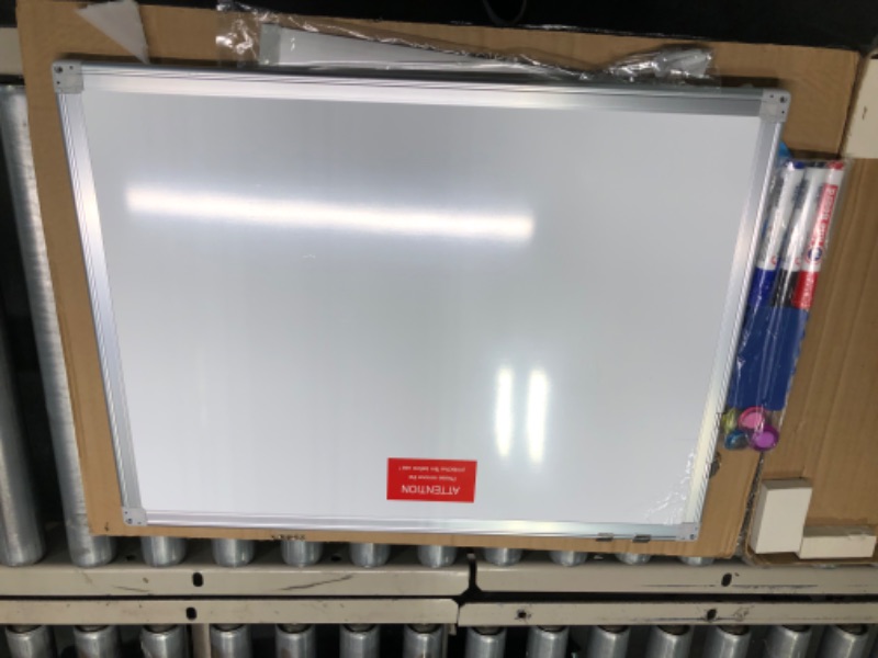 Photo 1 of Magnetic White Board for Wall 24 X 18 Inches, White Board Dry Erase Board Hanging Whiteboard with Aluminum Frame for Office Home 18x24 Inch