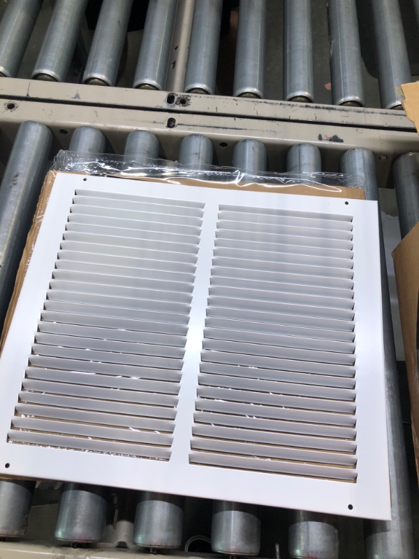 Photo 3 of 14"w X 12"h Steel Return Air Grilles - Sidewall and Ceiling - HVAC Duct Cover - White [Outer Dimensions: 15.75"w X 13.75"h]