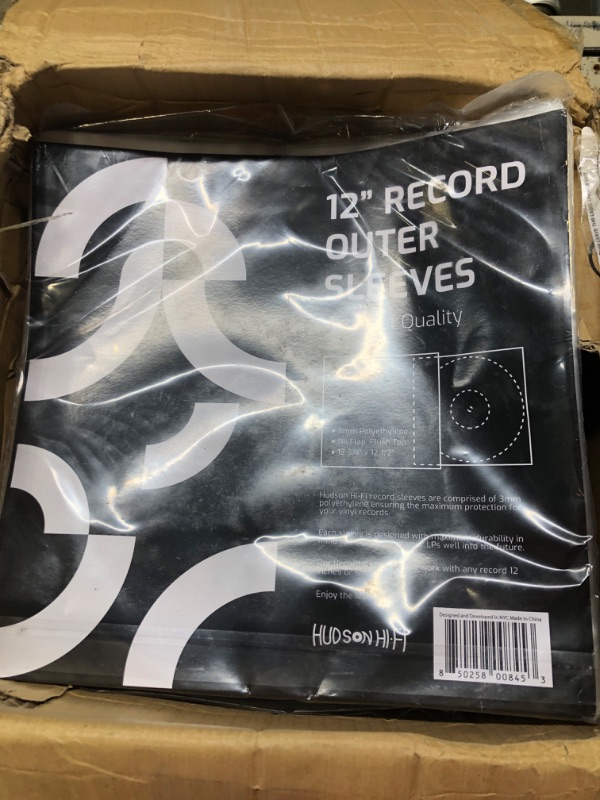 Photo 1 of Hudson Hi-Fi Vinyl Record Outer Sleeves Covers - Premium Clear Vinyl Record Sleeve 100-Pack - Protect Your LP Albums from Scratches, Dirt & Dust - 3mm Thick No-Acid Exterior Disc Cover 100 Outer