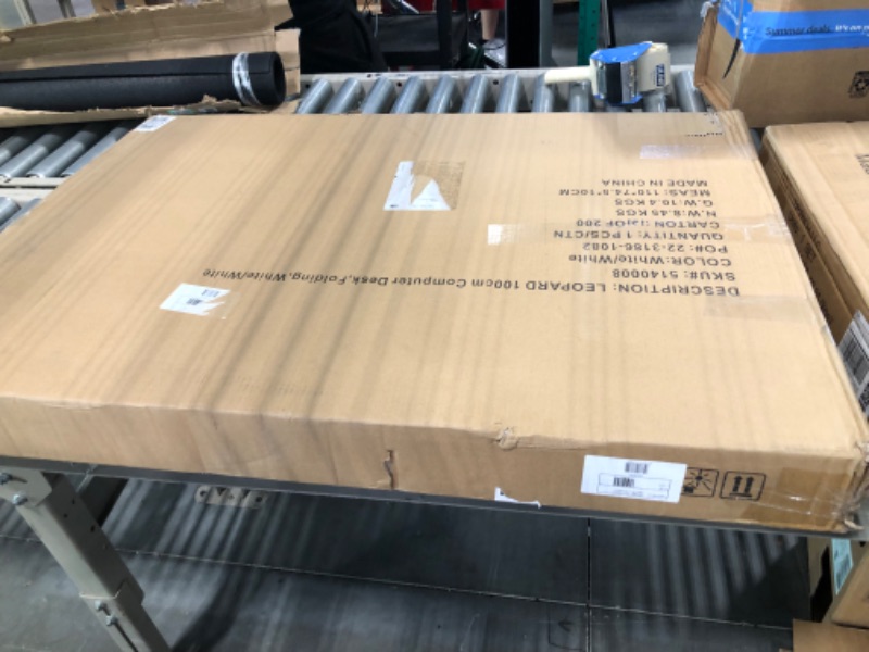 Photo 1 of Leopard Outdoor Products Folding Computer Desk for Small Spaces, Space-Saving Home Office Desk, Foldable Computer Table, Laptop Table, Writing Desk, Compact Study Reading Table (Large Size -White) Z-large Size/White