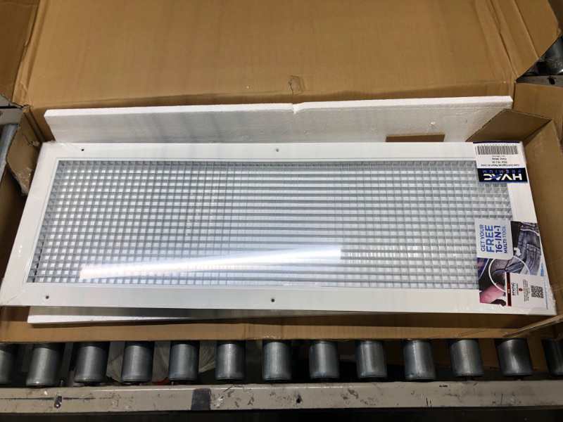 Photo 3 of 10" x 32" or 32" x 10" Cube Core Eggcrate Return Air Grille - Aluminum Rust Proof - HVAC Vent Duct Cover - White [Outer Dimensions: 12.75] 10 x 32 Return Grille