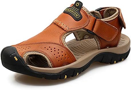 Photo 1 of Men's Sports Sandals Outdoor Hiking Sandals Closed Toe Leather Sports Lightweight Hiking Summer Sandals 9.5