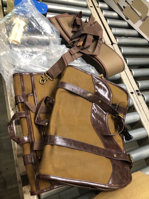 Photo 1 of NICECNC Motorcycle Saddle Bags, Vintage Oil Waxed Canvas Motorcycle Saddlebags, Motorcycle Panniers Side Throw Over Saddle Bags Compatible with Harley Honda Suzuki Yamaha Adventure Street Glide Brown