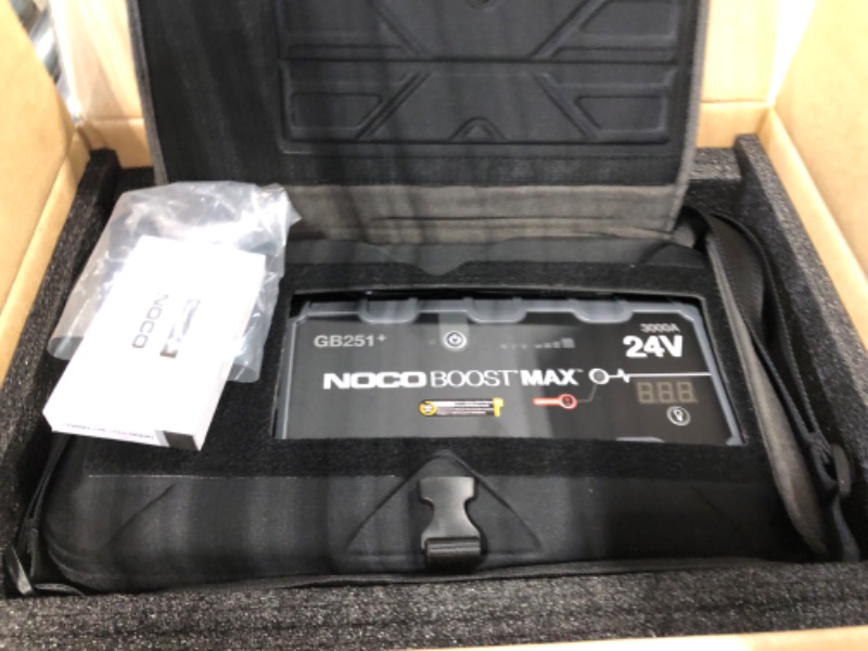 Photo 1 of NOCO Boost Max GB250 5250 Amp 12-Volt UltraSafe Portable Lithium Jump Starter Box, Battery Booster Pack, and Commercial Jumper Cables for Gasoline and Diesel Engines Up to 16-Liters
