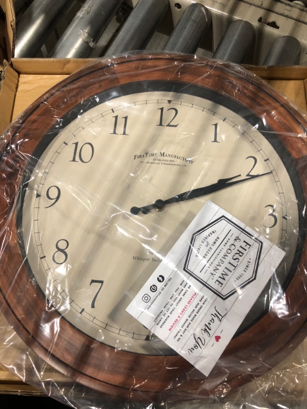 Photo 3 of 16 in. Wood Walnut Garrison Wall Clock