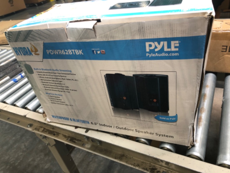 Photo 2 of Pyle Pair of Wall Mount Waterproof & Bluetooth 6.5'' Indoor/Outdoor Speaker System, with Loud Volume and Bass. (Pair, Black. PDWR62BTBK)