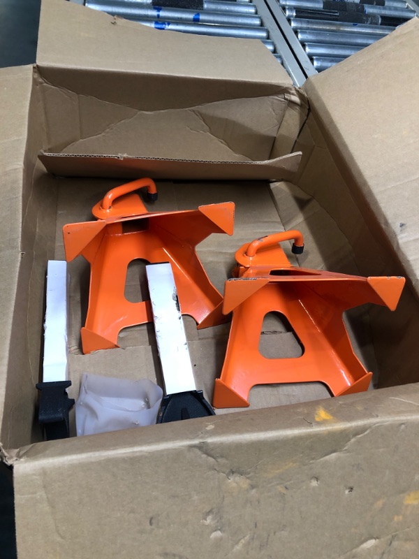 Photo 3 of Donext Jack Stands 3 Ton (6,500 lb) Capacity Steel, 1 Pair Orange Lifting Stand Adjustable Jack Stands 2021 Orange