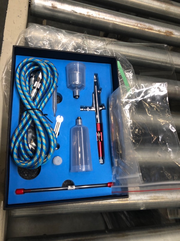 Photo 1 of Airbrush Multi-Purpose Professional Kit with 2 Nozzle Sets (0.3 & 0.5mm Needles, Fluid Tips and Air Caps),Dual-Action Gravity Feed Air Brush Sets,20cc 40cc Cup,Cutaway Handle