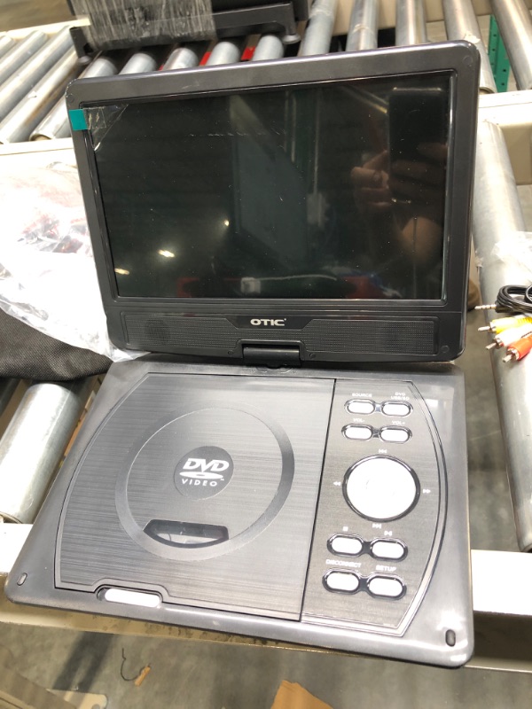 Photo 1 of OTIC 12" Portable DVD Player with Bluetooth Function, 10.1" HD Swivel Display Screen, 5 Hour Rechargeable Battery, Support CD/DVD/SD Card/USB, Car Headrest Case, Car Charger