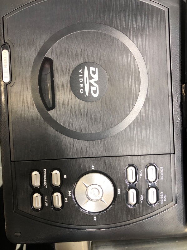 Photo 1 of OTIC 12" Portable DVD Player with Bluetooth Function, 10.1" HD Swivel Display Screen, 5 Hour Rechargeable Battery, Support CD/DVD/SD Card/USB, Car Headrest Case, Car Charger