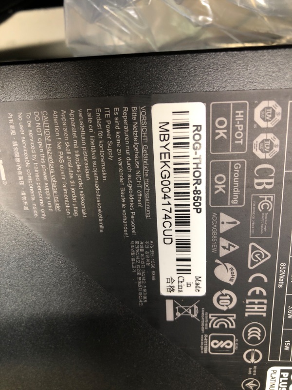 Photo 1 of Asus ROG Thor 850W Power Supply
