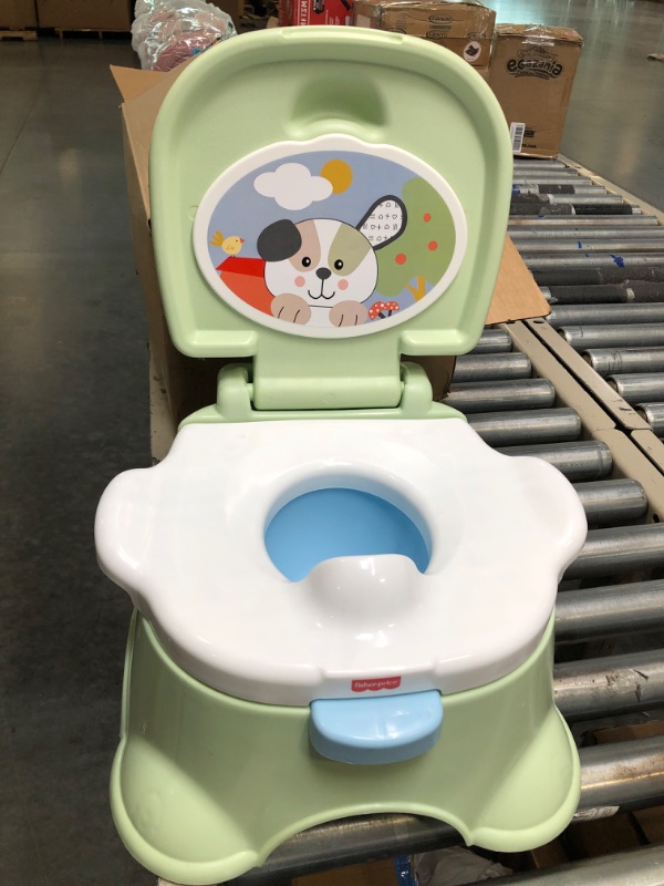 Photo 2 of Fisher-Price 3-in-1 Toddler Potty Training Toilet and Step Stool with Removable Seat Ring, Puppy Perfection [Amazon Exclusive]