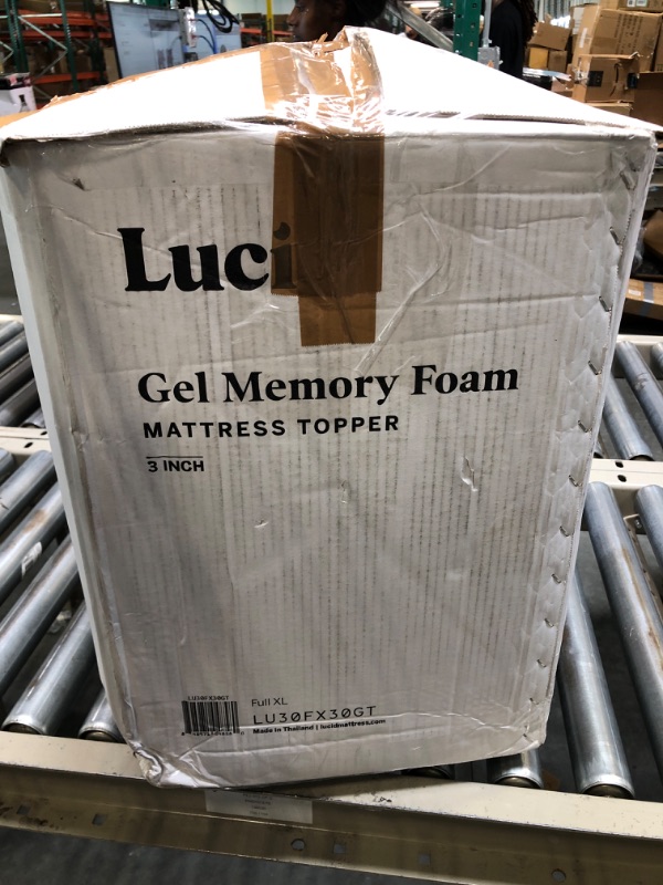 Photo 1 of Lucid 3 Inch Mattress Topper Full XL - Gel Infused Memory Foam – Memory Foam Mattress Topper Full – Ventilated Design – CertiPur Certified Full XL 3 Inch Topper Only