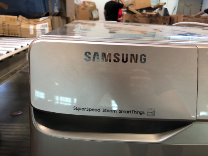 Photo 1 of 27 Inch Smart Front Load Washer with 4.5 cu. ft. Capacity, Wi-Fi Enabled, 23 Wash Cycles, 1200 RPM, Steam Cycle, SuperSpeed, Steam Wash, Wi-Fi Connected, Direct Drive Motor, Self Clean+, Vibration Reduction Technology , VRT Plus Technology, Stainless Stee