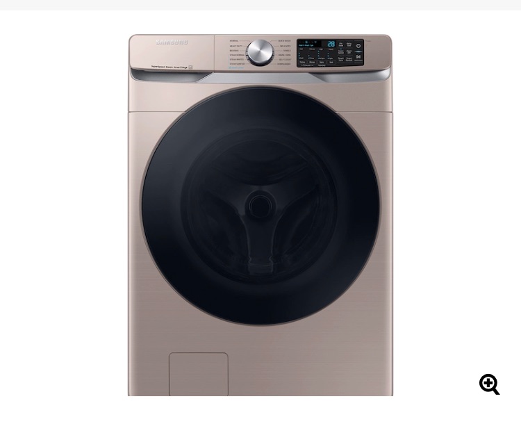Photo 1 of 27 Inch Smart Front Load Washer with 4.5 cu. ft. Capacity, Wi-Fi Enabled, 23 Wash Cycles, 1200 RPM, Steam Cycle, SuperSpeed, Steam Wash, Wi-Fi Connected, Direct Drive Motor, Self Clean+, Vibration Reduction Technology , VRT Plus Technology, Stainless Stee