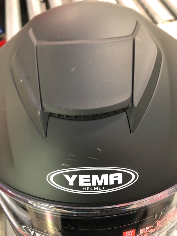 Photo 4 of Motorcycle Modular Full Face Helmet YEMA YM-926 Moped DOT Street Racing Crash Helmet Matte Black Medium