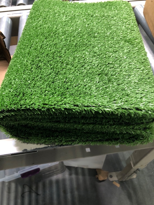 Photo 2 of HEBE Thick Artificial Grass Rug Turf Mat for Dogs Pets Realistic Indoor Outdoor Garden Lawn Landscape Synthetic Grass Mat Fake Grass Door Mat Astroturf Rugs, 2.3 FT X 3.3 FT 2.3x3.3 Ft