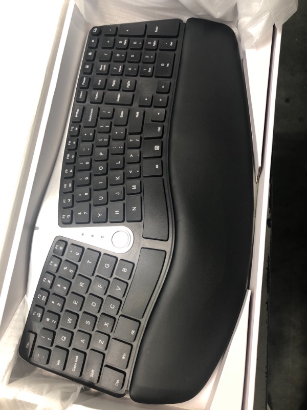 Photo 2 of Nulea Wireless Ergonomic Keyboard, 2.4G Split Keyboard with Cushioned Wrist and Palm Support, Arched Keyboard Design for Natural Typing