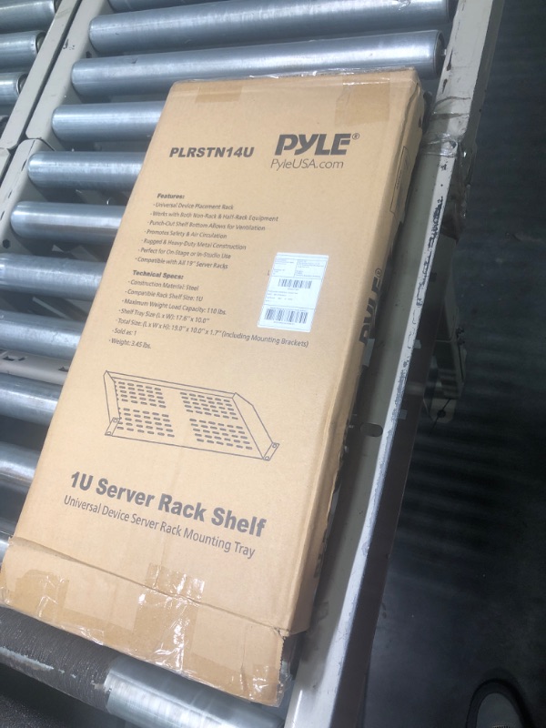 Photo 3 of Pyle PLRSTN14U 1U Server Rack Shelf Universal Device Rack Mounting Tray