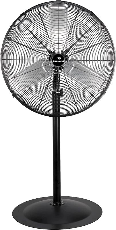 Photo 1 of Tornado - 30 Inch Commercial Industrial 3 Aluminum Blade Stationary Pedestal Oscillating Fan, High Velocity 8500 CFM, UL Safety Listed, 3 Years Warranty