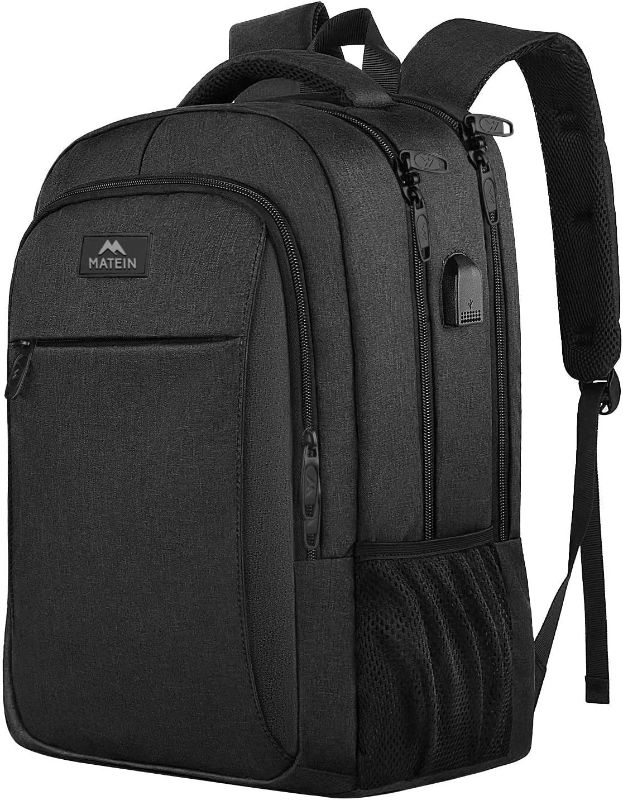 Photo 1 of MATEIN Business Laptop Backpack, 15.6 Inch Travel Laptop Bag Rucksack with USB Charging Port, Water-Resistant Bag Daypack for Work Anti-Theft College.