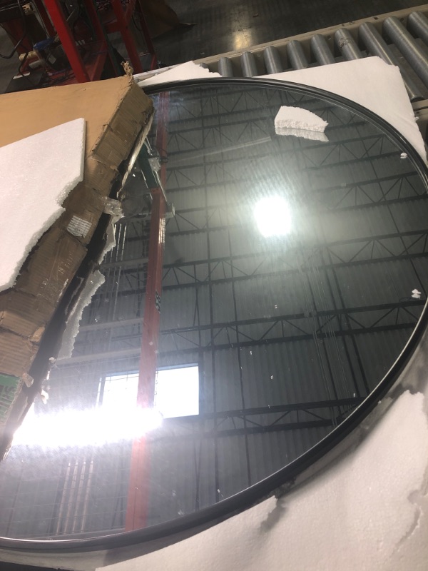 Photo 2 of  Large Round Mirror Black Frame