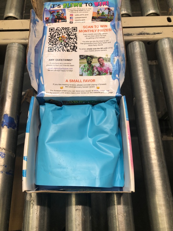 Photo 2 of Party GOAT Instant Slime Powder! 25 GALLON BLUE Slime Mix. Makes Ten 10 qt Bulk Slime Buckets. Dump on Heads in Fundraising & Gender Reveal Games. Just Add Water for Bath Slime, Slime Pool & Slime Gun