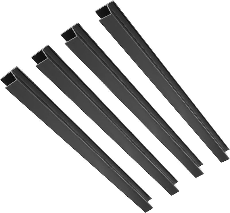 Photo 1 of 4 Pieces Hanging File Rails PVC Drawer Black 24INCHES