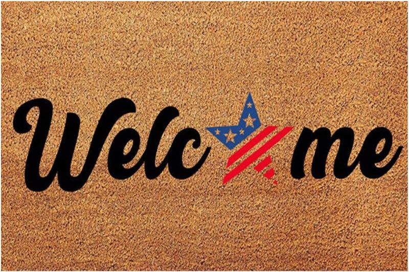 Photo 3 of Agriism 36x24 Inch Door Mat,4th of July Patriotic Non-Slip Front Door Mat for Indoor Outdoor Entrance,American Memorial Day Decorative Welcome Doormat