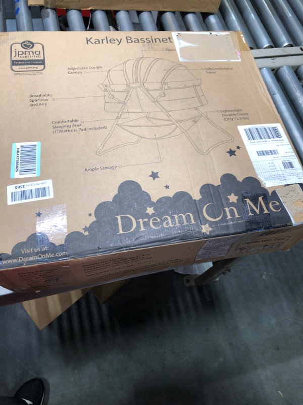 Photo 1 of Dream On Me Karley Bassinet in Blue/Grey
