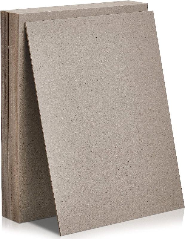 Photo 1 of 20 Pcs Book Board, Binders Board Chipboard Designer Bookboard Kraft Heavy Duty Chipboard Sheets Bookbinding Supplies for Book Binding Cover (Gray