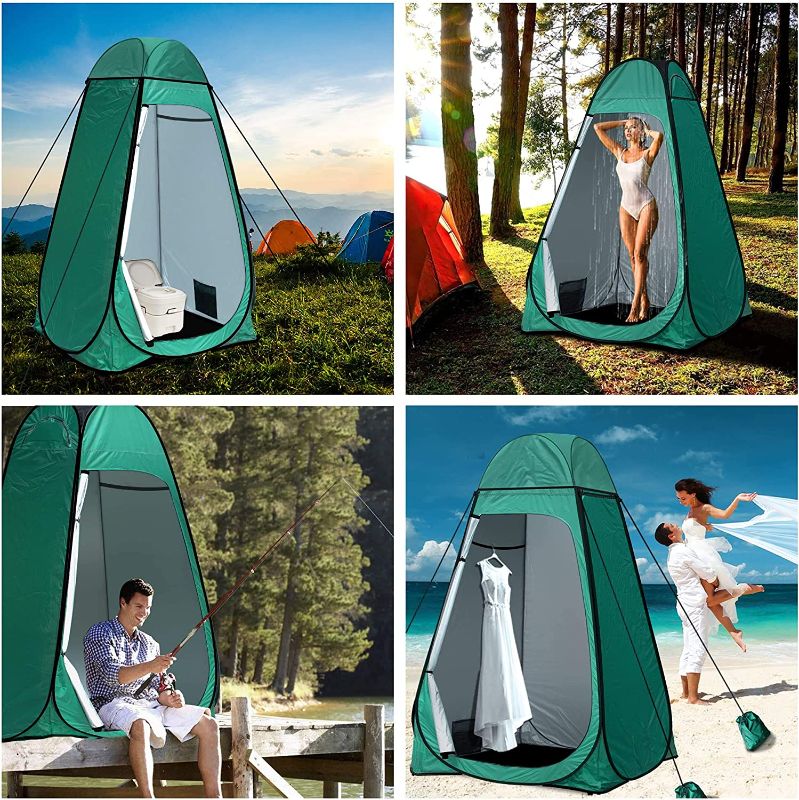 Photo 1 of anngrowy Shower Tent Pop-Up Privacy Tent Camping Portable Toilet Tent Outdoor Camp Bathroom Changing Dressing Room Instant Privacy Shelters for Hiking Beach