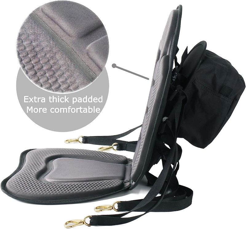 Photo 1 of 
Leader Accessories Gray/Black piping Deluxe Kayak Seat Boat Seat SUP Seat Canoe Seat(Gray/Black piping)