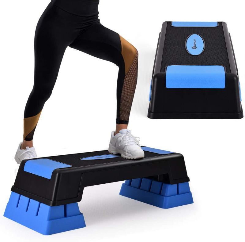 Photo 1 of  Stepper with Risers, 5” 7” 9” Levels Height Adjustable, Workout Fitness Exercise Step Platform Trainer with Non-Slip Foot Pads, for Home/Gym
