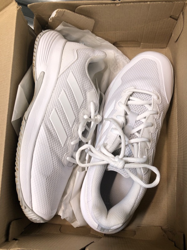 Photo 2 of adidas Women's Gamecourt 2 Tennis Shoe 9.5 White/White/Grey