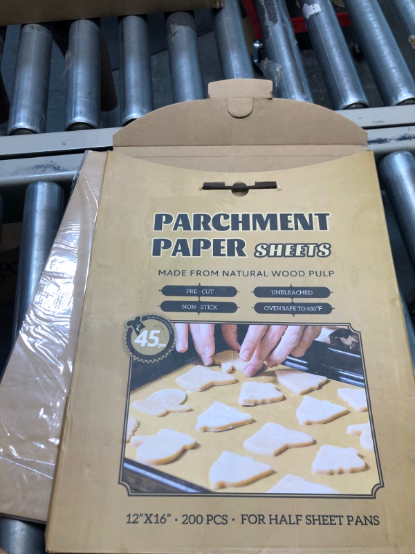 Photo 1 of 200 Pcs Unbleached Parchment Paper Baking Sheets, 12 x 16 Inch, Precut Non-Stick Parchment Sheets for Baking, Cooking, Grilling, Air Fryer and Steaming - Unbleached, Fit for Half Sheet Pans