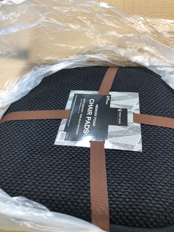 Photo 1 of 4 Pack Memory Foam Honeycomb Nonslip Back 16" x16" Chair/Seat Cushion Pad Black 4 Count (Pack of 1)