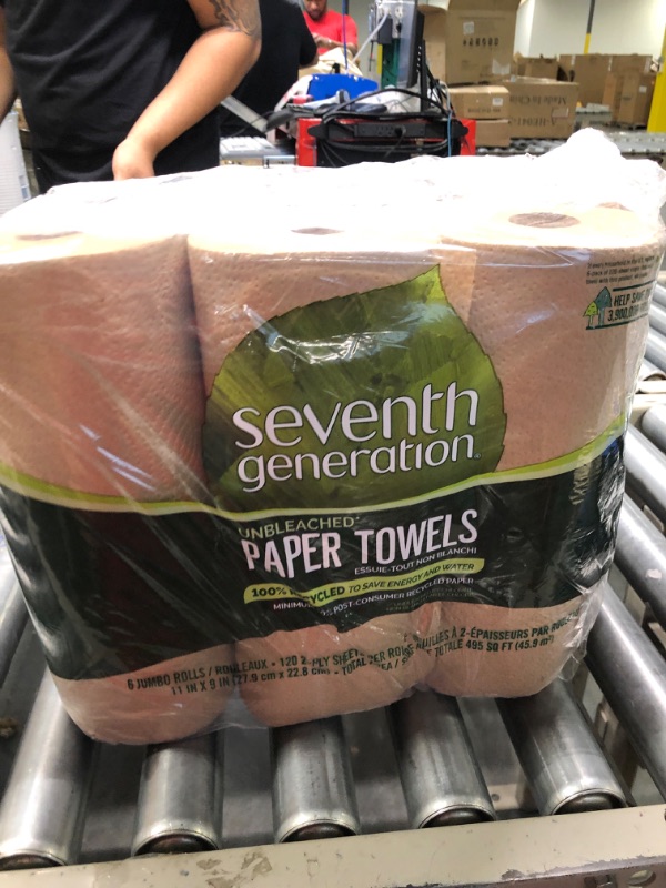 Photo 2 of Unbleached 100% Recycled Paper Towels (6 Rolls per Pack)