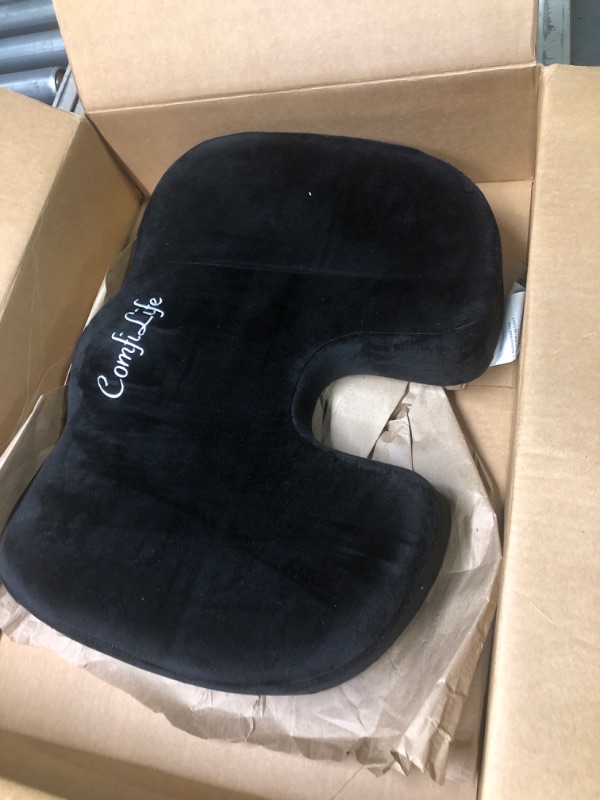 Photo 3 of ComfiLife Gel Enhanced Seat Cushion - Non-Slip Orthopedic Gel & Memory Foam Coccyx Cushion for Tailbone Pain - Office Chair Car Seat Cushion - Sciatica & Back Pain Relief (Black)