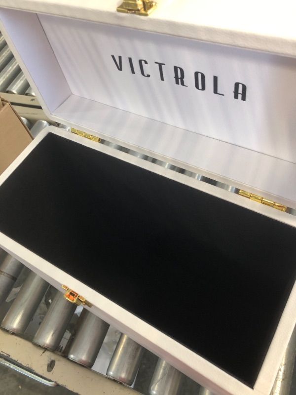 Photo 1 of Victrola Vintage Vinyl Record Storage and Carrying Case White Case