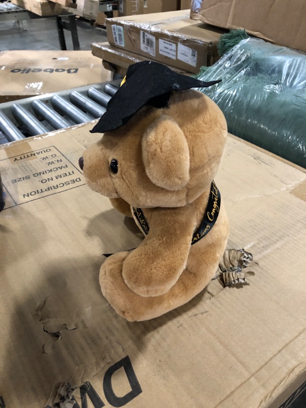 Photo 5 of Chuangdi 12 Pcs 10 Inch Bulk Graduation Bears Graduation Plush Stuffed Animal Class of 2023 Graduation Stuffed Bear with Diploma Cap Congratulation Sash for Her Him Graduation Gift (Black)