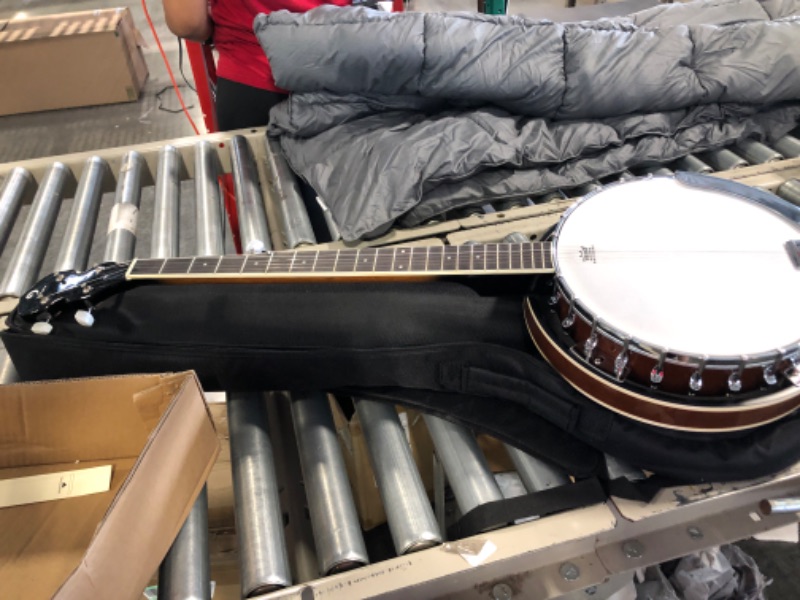 Photo 1 of Vangoa LEFT-HANDED Banjo 5 String Mahogany Open Back Banjo with Resonator, Remo Drum Head, Geared 5th String Beginner Kit with Manual, Full Size 38 Inch Left-hand Full Size Banjo