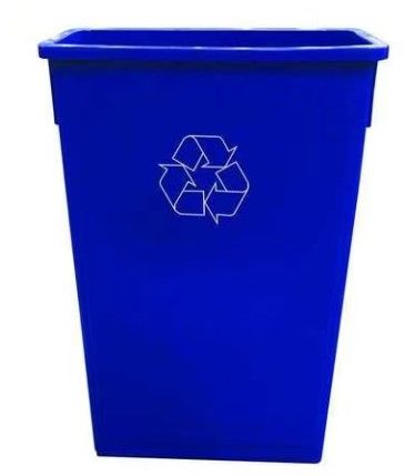 Photo 1 of 5 Gal Plastic Rectangular Trash Can, Blue