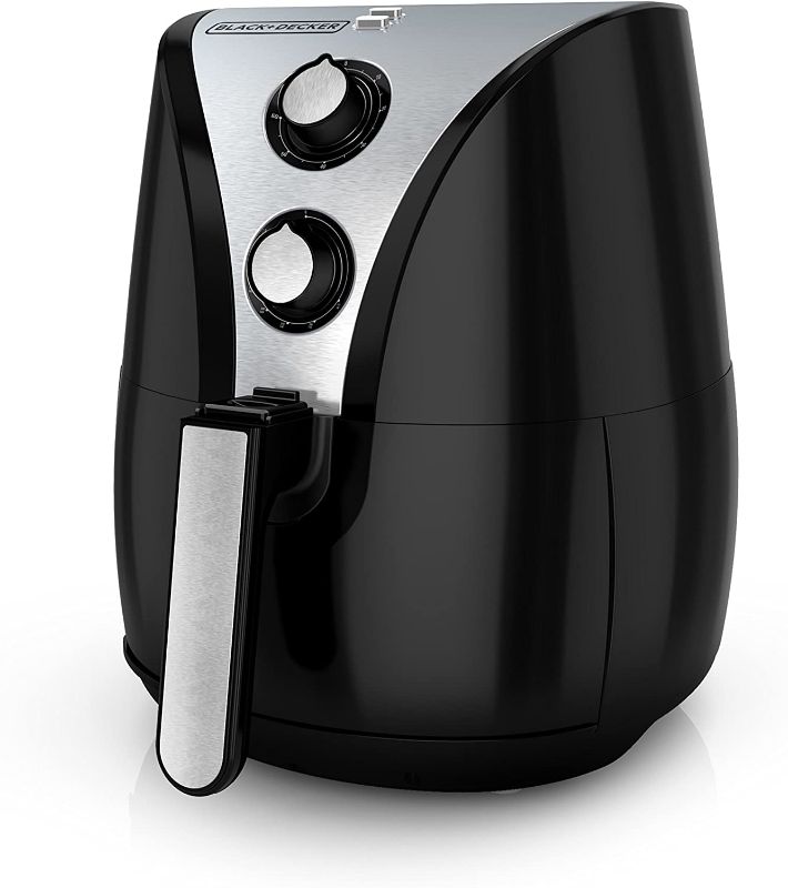 Photo 1 of BLACK+DECKER Purify 2-Liter Air Fryer, Black/Stainless Steel, HF110SBD