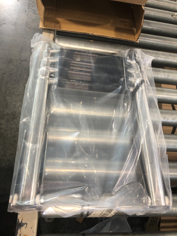 Photo 1 of NovelBee 4 Step Boat Boarding Ladder Stainless Steel Telescoping Extendable Ladder with Retaining Strap for Marine Yacht Swimming Pool (6.5" Hinged Bracket)