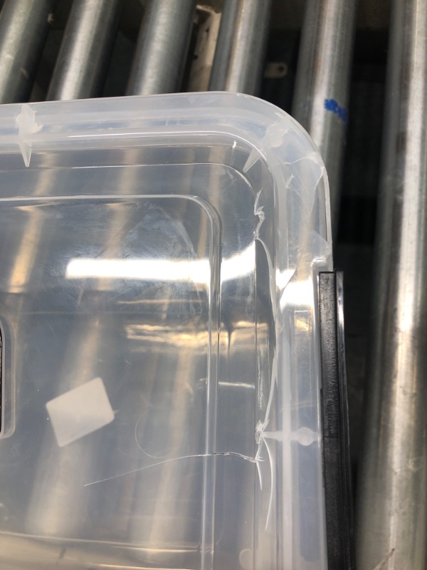 Photo 4 of ***** LIDS DAMAGED, UNUSABLE***** Fiazony 8 L Plastic Clear Storage Box, 2-Pack Storage Latch Box with Lid