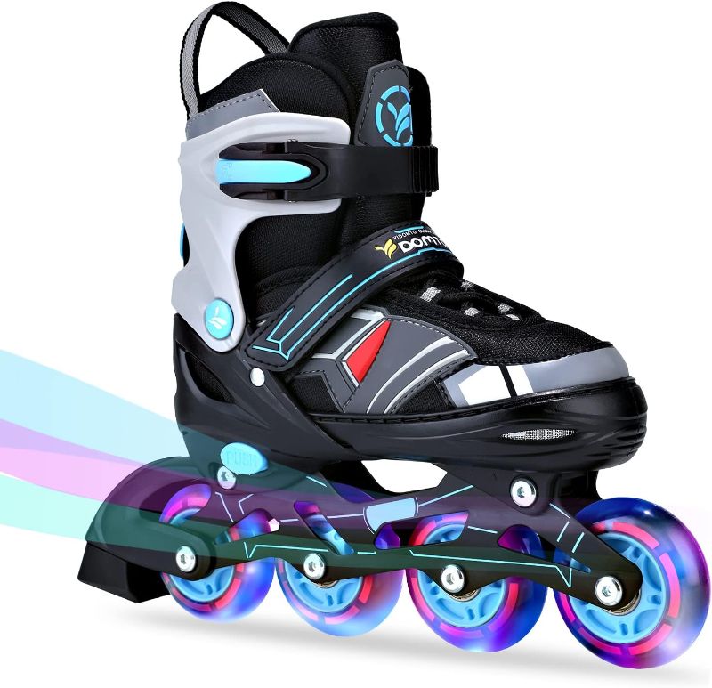 Photo 1 of Inline Skates for Boys, Adjustable Outdoor Kids Roller Blades with Light up Wheels - size L