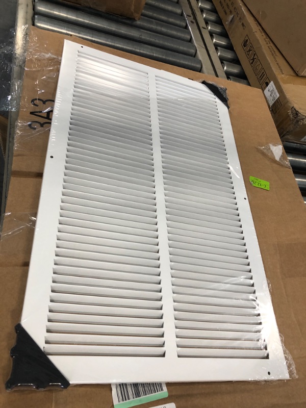 Photo 3 of 14"W x 24"H [Duct Opening Size] Steel Return Air Grille (AGC Series) Vent Cover Grill for Sidewall and Ceiling, White | Outer Dimensions: 15.75"W X 25.75"H for 14x24 Duct Opening 14"W x 24"H [Duct Opening]